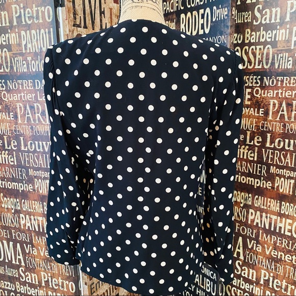 KASPER BLACK & WHITE pretty Polk o Dot Soft Jacket - Picture 3 of 10